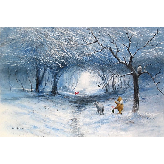 Winter Walk - From Disney Winnie the Pooh by Peter Ellenshaw Disney Fine Art Release Giclee On Canvas