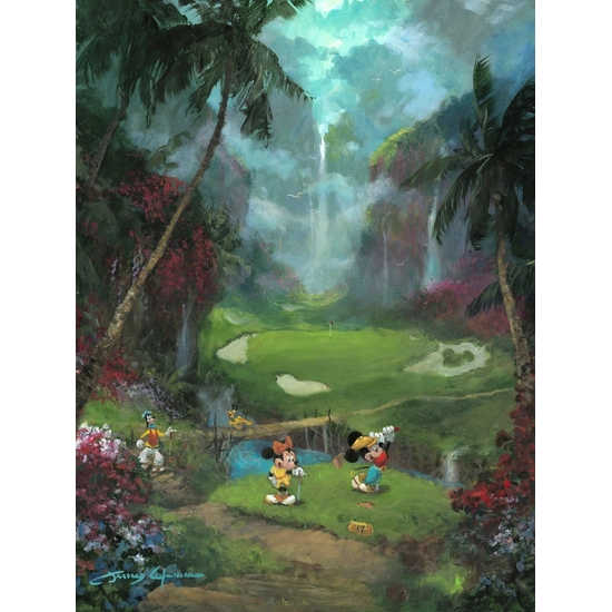 17th Tee in Paradise by James Coleman Disney Fine Art Release Hand-Embellished Giclee on Canvas