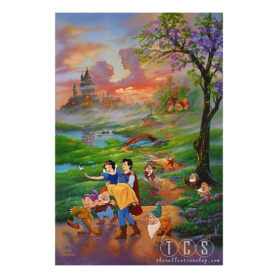 Snow Whites Romance Artist Proof - From Snow White and the Seven Dwarfs by Jim Warren Disney Fine Art Release Giclee On Canvas