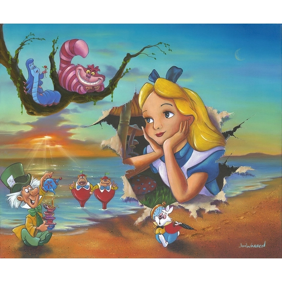 Alice's Grand Entrance - From Disney Alice in Wonderland by Jim Warren Disney Fine Art Release Hand-Embellished Giclee on Canvas