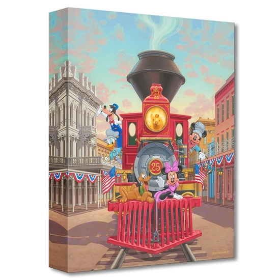 All Aboard Engine 25 by Manuel Hernandez Disney Fine Art Release Gallery Wrapped Giclee On Canvas