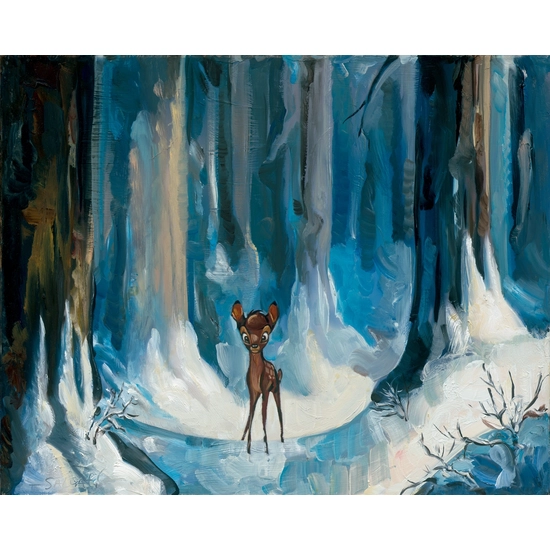 Alone In The Woods - From Disney Bambi by Jim Salvati Disney Fine Art Release Giclee On Canvas