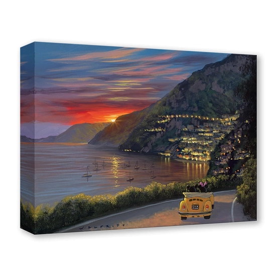 Riding Through Amalfi by Walfrido Garcia Disney Fine Art Release Gallery Wrapped Giclee On Canvas