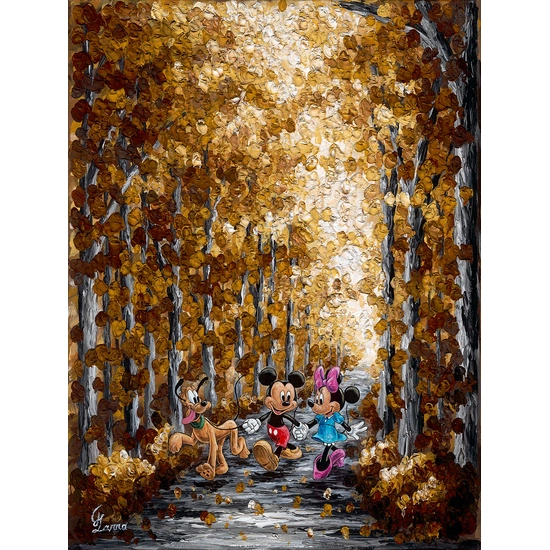 Autumn Path by Jennifer Lana Disney Fine Art Release Hand-Embellished Giclee on Canvas