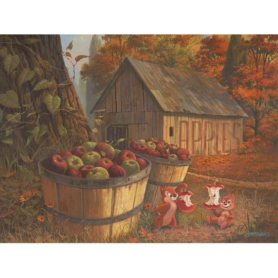 An Apple A Day, Play, Play, Play by Michael Humphries Disney Fine Art Release Hand-Embellished Giclee on Canvas