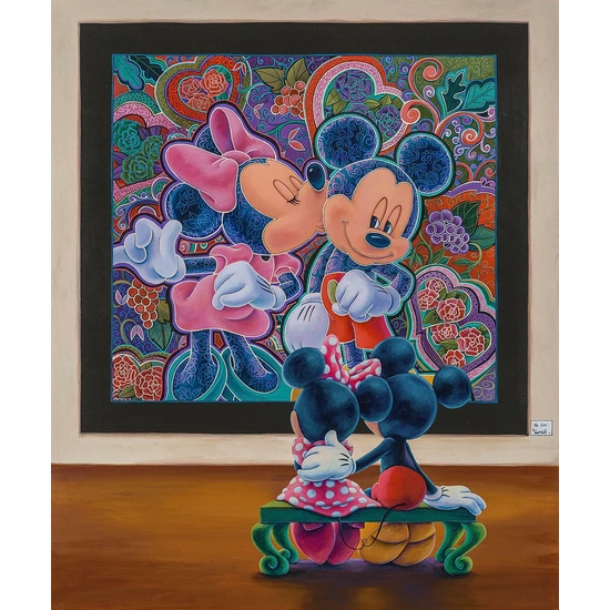 Artistic Kiss by Denyse Klette Disney Fine Art Release Hand-Embellished Giclee on Canvas