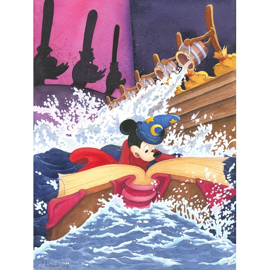 A Spell to Stop the Flood - From Disney Fantasia by Michelle St Laurent Disney Fine Art Release Giclee On Canvas