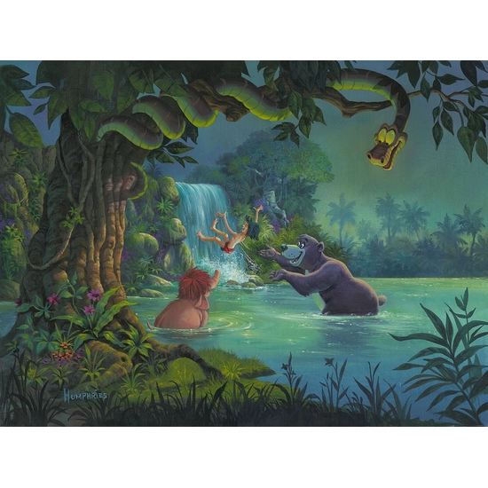 At Home in the Wild From The Movie Jungle Book by Michael Humphries Disney Fine Art Release Hand-Embellished Giclee on Canvas