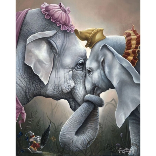 Together at Last From Dumbo by Jared Franco Disney Fine Art Release Hand-Embellished Giclee on Canvas