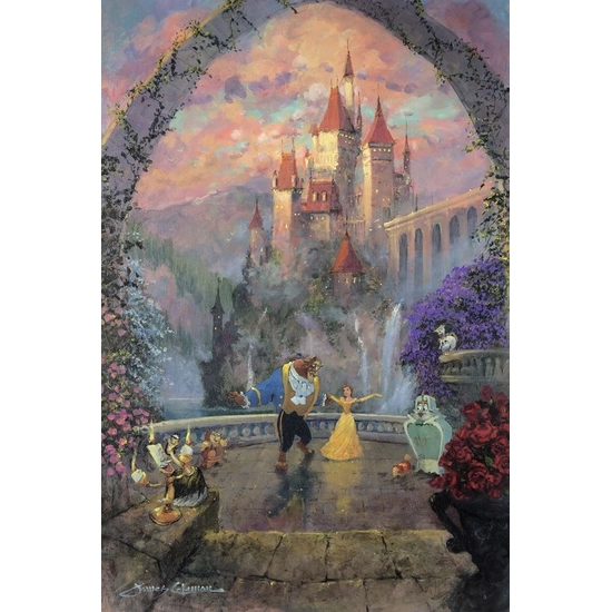 Beast and Belle Forever Gallery Wrapped by James Coleman Disney Fine Art Release Hand-Embellished Giclee on Canvas