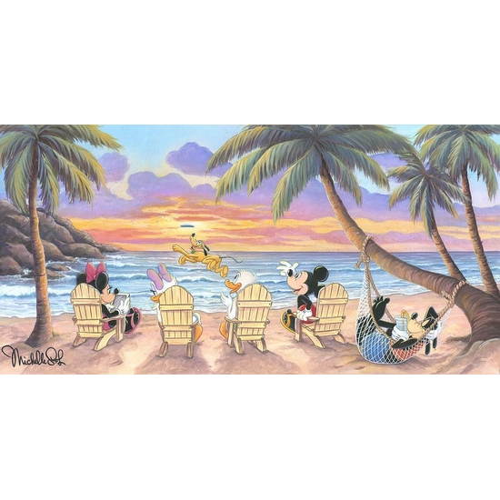 Beautiful Day at the Beach by Michelle St Laurent Disney Fine Art Release Hand-Embellished Giclee on Canvas