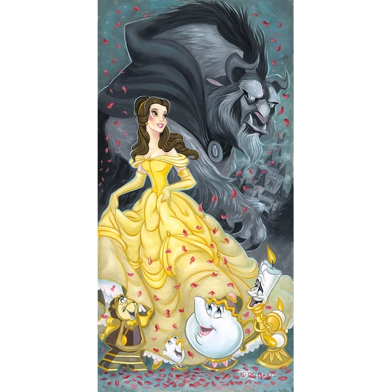 Belle and the Beast - From Disney Beauty and The Beast by Tim Rogerson Disney Fine Art Release Giclee On Canvas