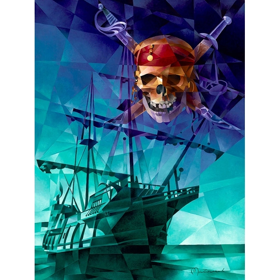 The Black Pearl From Pirates Of The Caribbean by Tom Matousek Disney Fine Art Release Giclee On Canvas