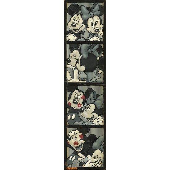 Photo Booth Kiss From Mickey and Minnie by Trevor Carlton Disney Fine Art Release Giclee On Canvas