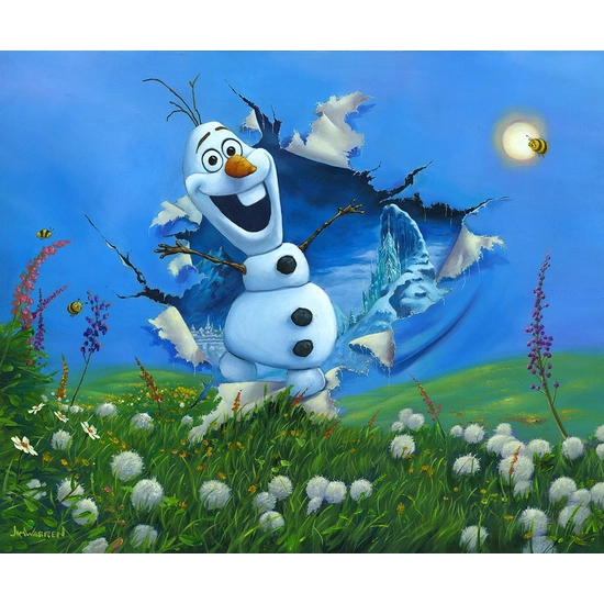 Bursting Into Spring From The Movie Frozen by Jim Warren Disney Fine Art Release Hand-Embellished Giclee on Canvas