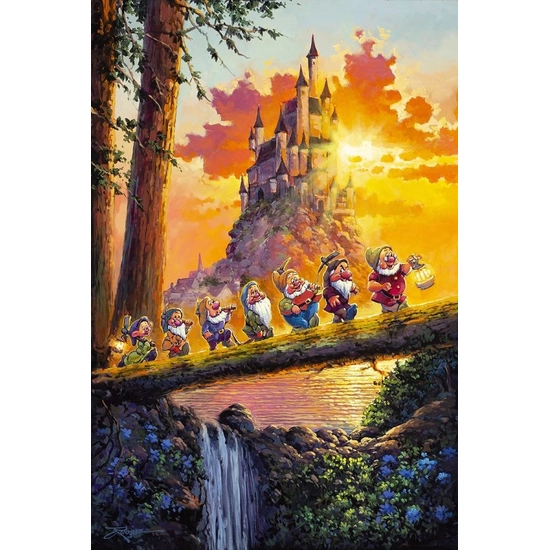 Castle on the Horizon From Snow White by Rodel Gonzalez Disney Fine Art Release Hand-Embellished Giclee on Canvas