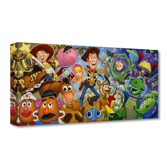 Cast of Toys by Tim Rogerson Disney Fine Art Release Gallery Wrapped Giclee On Canvas