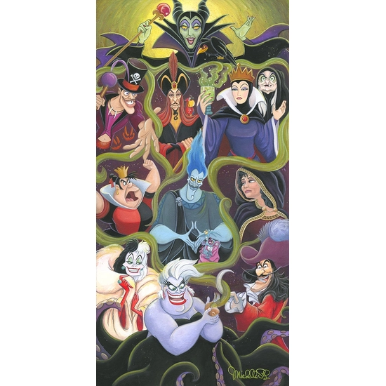 Collection of Villains by Michelle St Laurent Disney Fine Art Release Hand-Embellished Giclee on Canvas