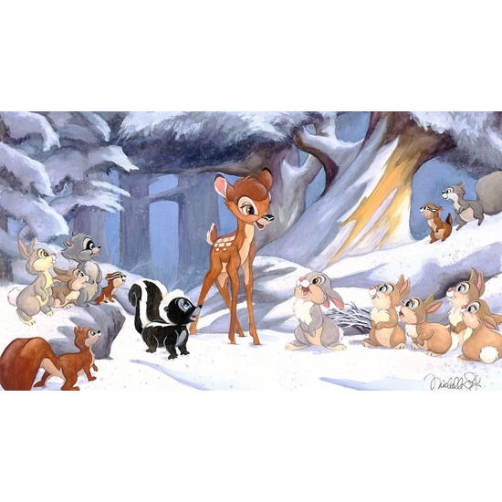 Cold Winter Woods - From Disney Bambi by Michelle St Laurent Disney Fine Art Release Hand-Embellished Giclee on Canvas