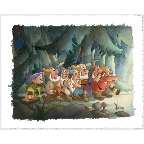 Coming Home Snow White And The Seven Dwarfs by Toby Bluth Disney Fine Art Release Giclee On Paper