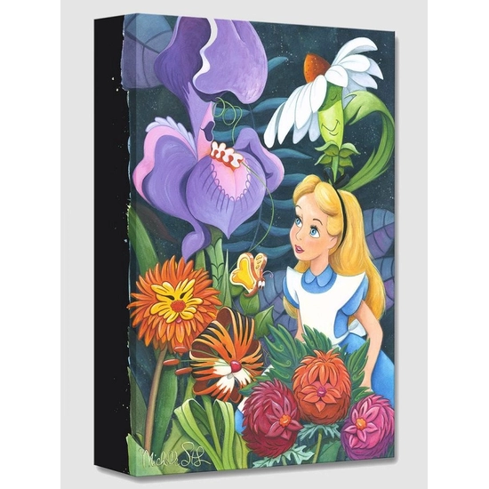 A Conversation with Flowers From Alice In Wonderland by Michelle St Laurent Disney Fine Art Release Gallery Wrapped Giclee On Canvas