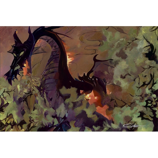 Dark Dragon by Arienne Boley Disney Fine Art Release Hand-Embellished Giclee on Canvas