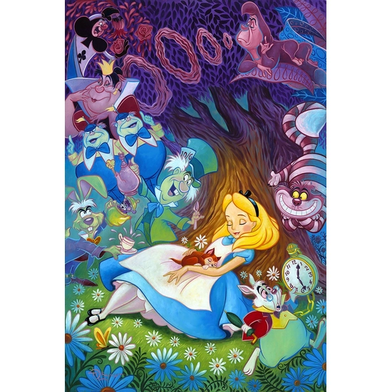 Dreaming in Color From Alice In Wonderland by Tim Rogerson Disney Fine Art Release Hand-Embellished Giclee on Canvas