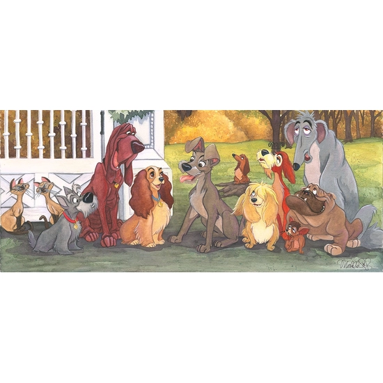 A Dogs Life - From Disney Lady and The Tramp by Michelle St Laurent Disney Fine Art Release Giclee On Canvas