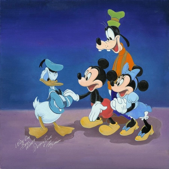 Cheering Up Donald by Tony Anselmo Disney Fine Art Release Giclee On Canvas