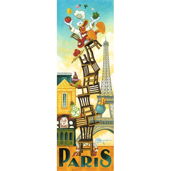 Donald's Paris by Tim Rogerson Disney Fine Art Release Hand-Embellished Giclee on Canvas