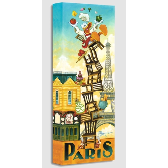 Donald's Paris From Donald Duck by Tim Rogerson Disney Fine Art Release Gallery Wrapped Giclee On Canvas