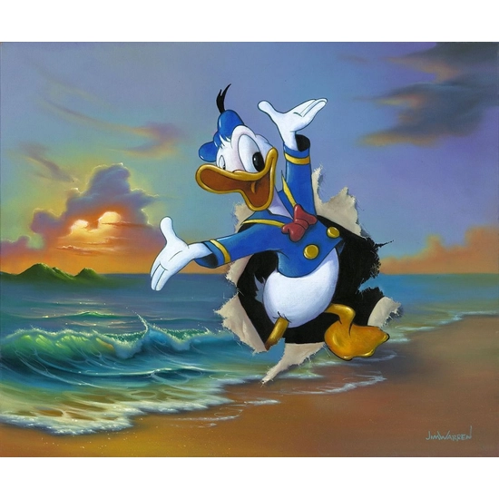 Donald's Grand Entrance by Jim Warren Disney Fine Art Release Hand-Embellished Giclee on Canvas