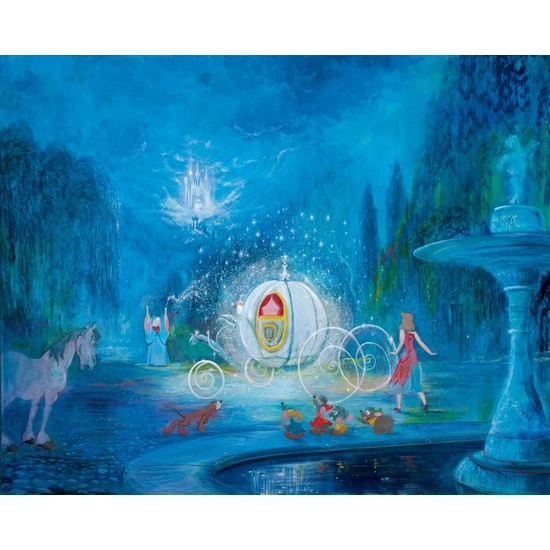 A Dream Is A Wish Your Heart Makes Cinderella by Harrison Ellenshaw Disney Fine Art Release Hand-Embellished Giclee on Canvas