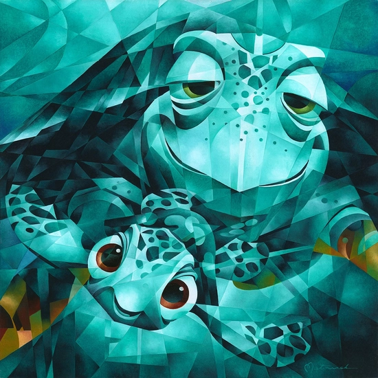 Serious Thrill Issues, Dude From Finding Nemo by Tom Matousek Disney Fine Art Release Hand-Embellished Giclee on Canvas