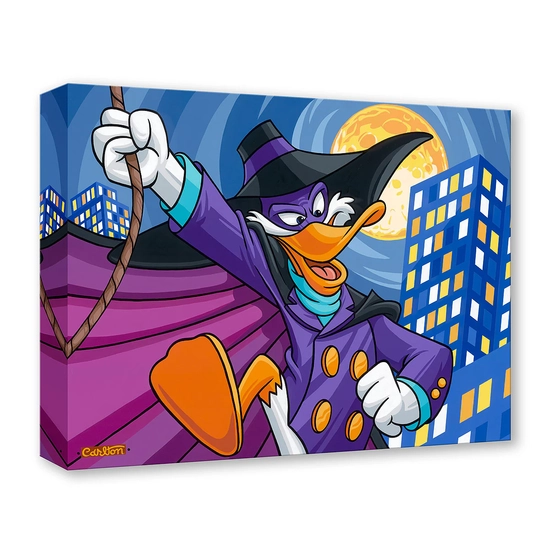 Darkwing on The Case by Trevor Carlton Disney Fine Art Release Gallery Wrapped Giclee On Canvas