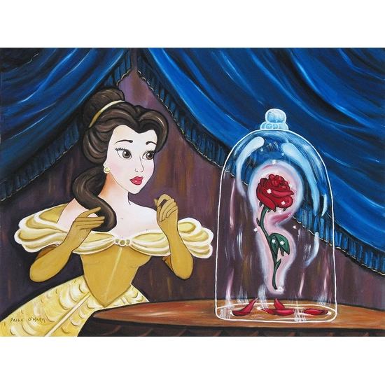 Enchanted Rose - From Disney Beauty and The Beast by Paige O Hara Disney Fine Art Release Hand Embelleshed Giclee On Canvas