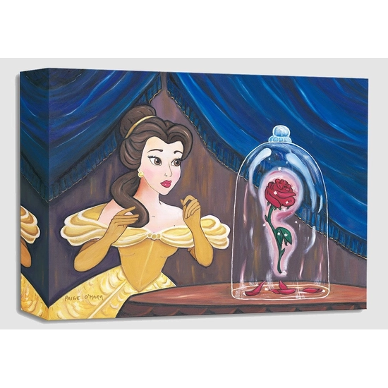 Enchanted Rose - From Disney Beauty and The Beast by Paige O Hara Disney Fine Art Release Gallery Wrapped Giclee On Canvas