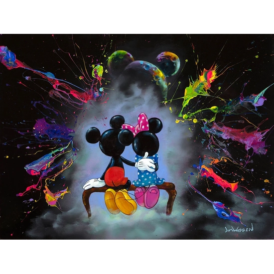 Mickey and Minnie Enjoy the View by Jim Warren Disney Fine Art Release Hand-Embellished Giclee on Canvas