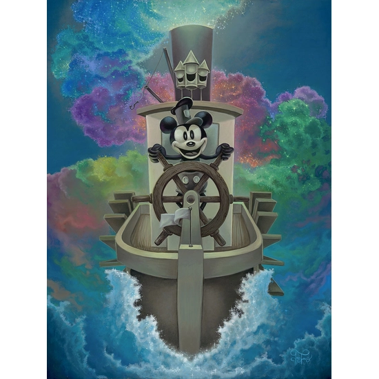 Willie's Exploration of Color From Steamboat Willie by Jared Franco Disney Fine Art Release Giclee On Canvas