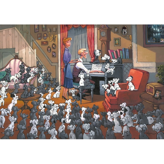 Family Gathering Premiere Edition - From Movie One Hundred and One Dalmatians by Rodel Gonzalez Disney Fine Art Release Hand-Embellished Giclee on Canvas