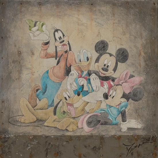 Famous Pals by Trevor Mezak Disney Fine Art Release Hand-Embellished Giclee on Canvas