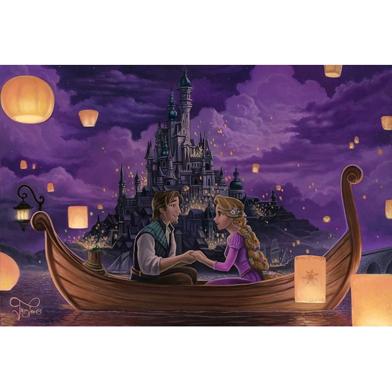 Festival of Lights From Tangled by Jared Franco Disney Fine Art Release Hand-Embellished Giclee on Canvas