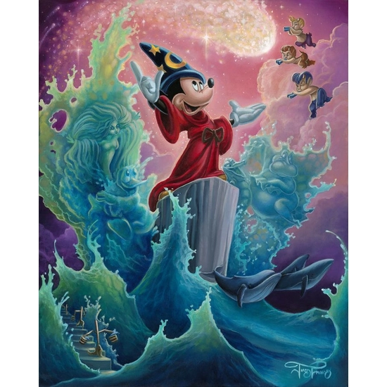 The Sorcerer's Finale by Jared Franco Disney Fine Art Release Hand-Embellished Giclee on Canvas