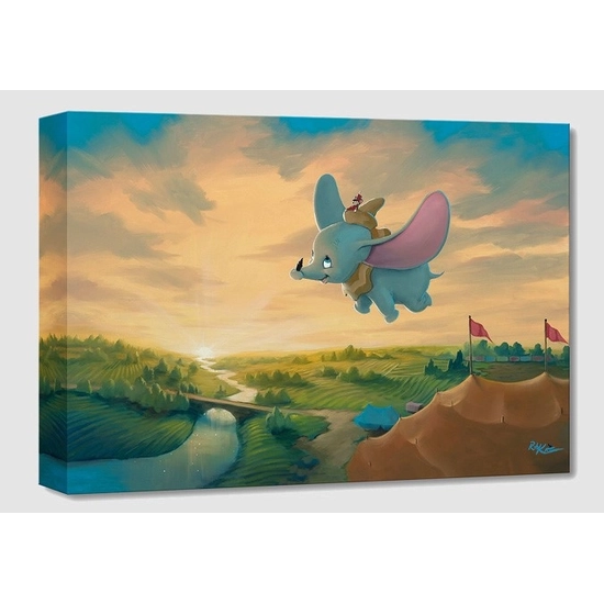 Flight Over the Big Top From Dumbo by Rob Kaz  Disney Fine Art Release Gallery Wrapped Giclee On Canvas