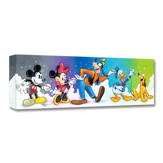 Friends by Design Mickey And The Gang by Tim Rogerson Disney Fine Art Release Gallery Wrapped Giclee On Canvas