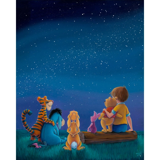 Good Friends are Like Stars From Winnie the Pooh by Denyse Klette Disney Fine Art Release Giclee On Canvas