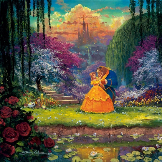 Garden Waltz From Beauty and The Beast by James Coleman Disney Fine Art Release Hand-Embellished Giclee on Canvas