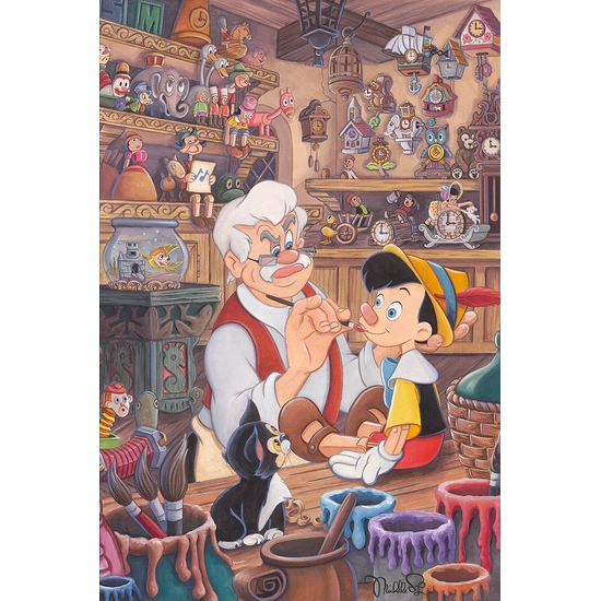 Geppetto's Workshop by Michelle St Laurent Disney Fine Art Release Giclee On Canvas