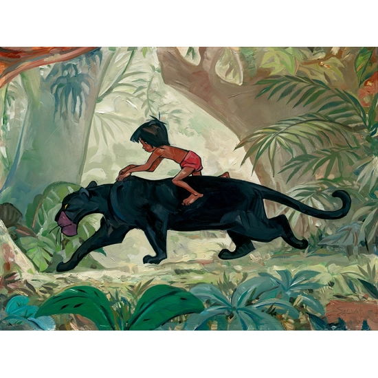 Jungle Guardian - From Disney The Jungle Book by Jim Salvati Disney Fine Art Release Giclee On Canvas