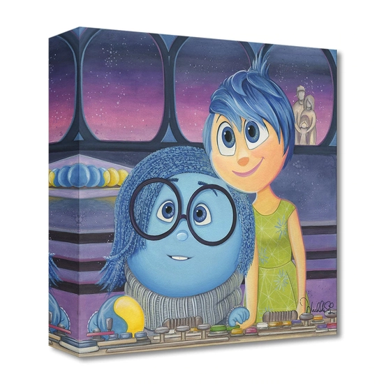 Joy and Sadness From Inside Out Movie by Michelle St Laurent Disney Fine Art Release Gallery Wrapped Giclee On Canvas